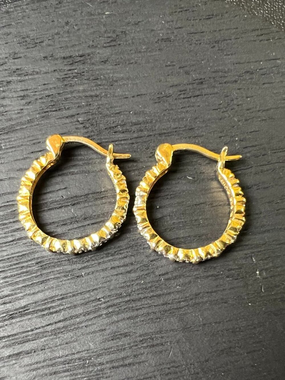 Gold over Sterling Silver Round Hoop Earrings